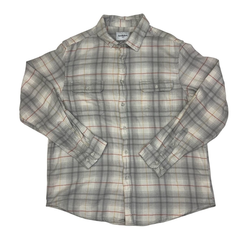 Goodfellow & Co Mens Standard Fit Long Sleeve Plaid Button Up Shirt Size L
